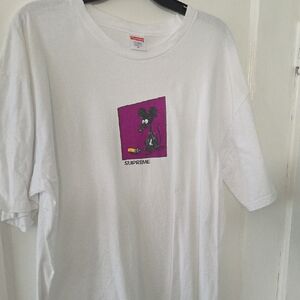 Supreme White Tee with Purple Graphic